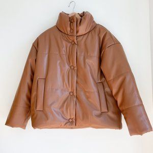 NWT Sans Souci Puff Coffee Jacket
